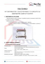 KIit distribuitor/ colector inox 2-12 circuite cu debitmetre compet echipate TeraPlast