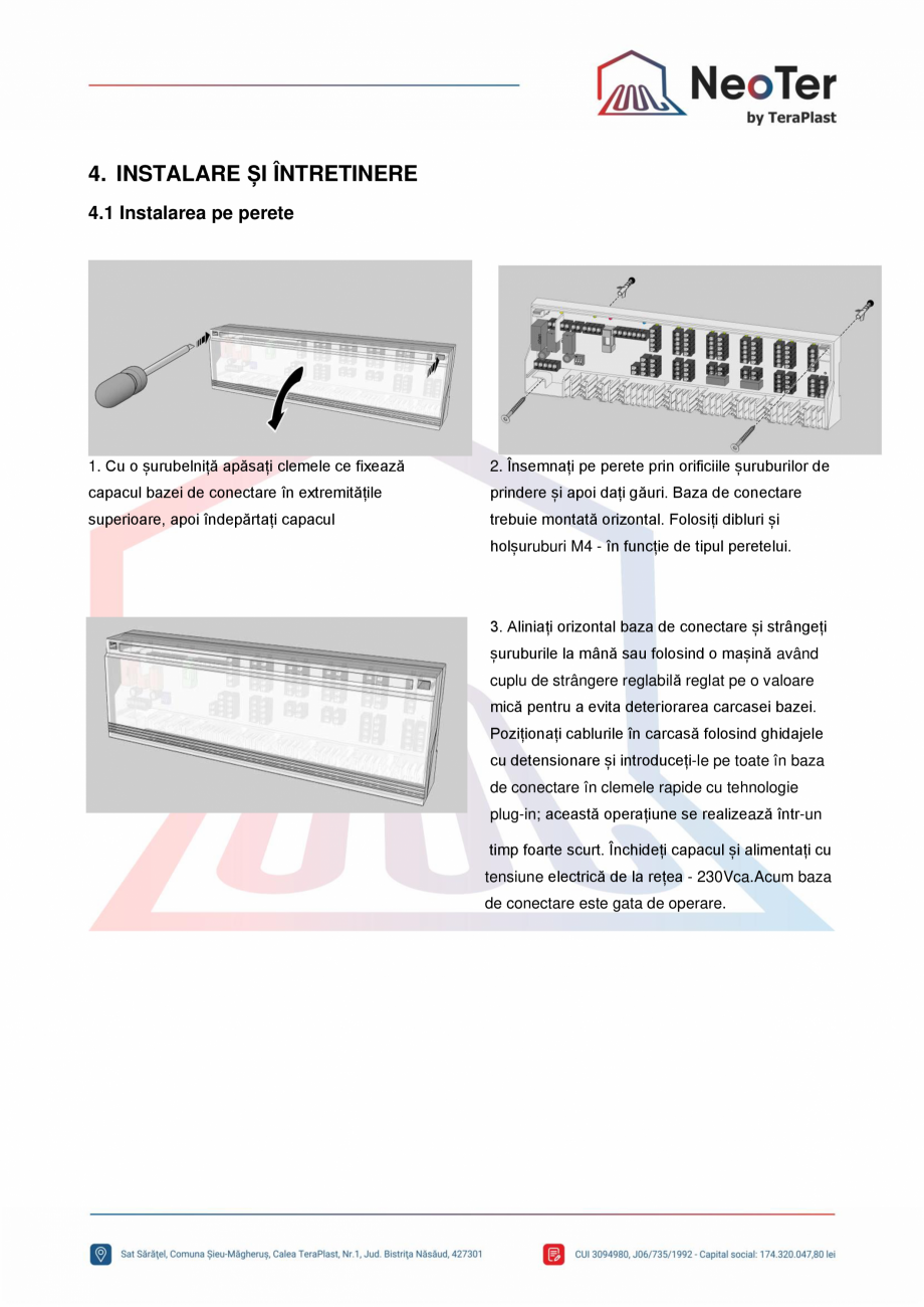 Pagina 5-Unitate control 10 zone - Pompa si cazan TeraPlast Fisa tehnica Romana mum 21 capete termoelectrice
...