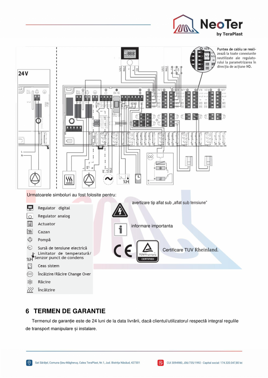 Pagina 8-Unitate control 6 zone - Pompa si cazan TeraPlast Fisa tehnica Romana sați clemele ce fixează

2....