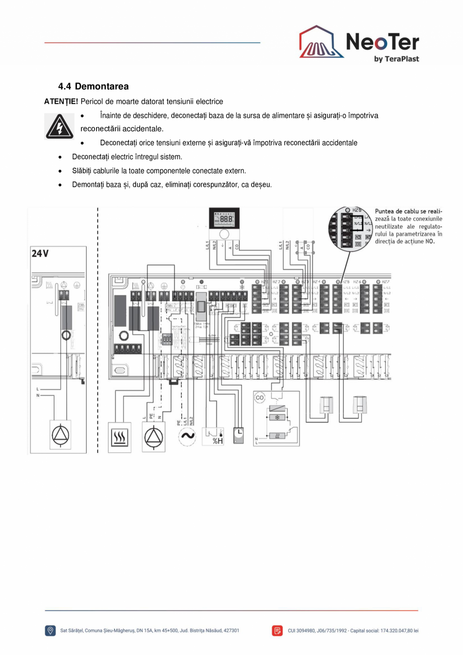 Pagina 7-Unitate control 10 zone - Control pompa TeraPlast Fisa tehnica Romana strângeți
șuruburile la...