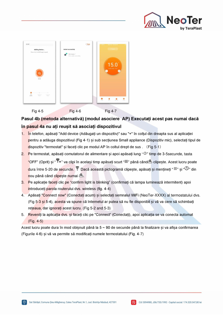 Pagina 8-Termostat SMART rotund cu touch si montaj in doza TeraPlast NEOTSR Fisa tehnica Romana ecran va fi...