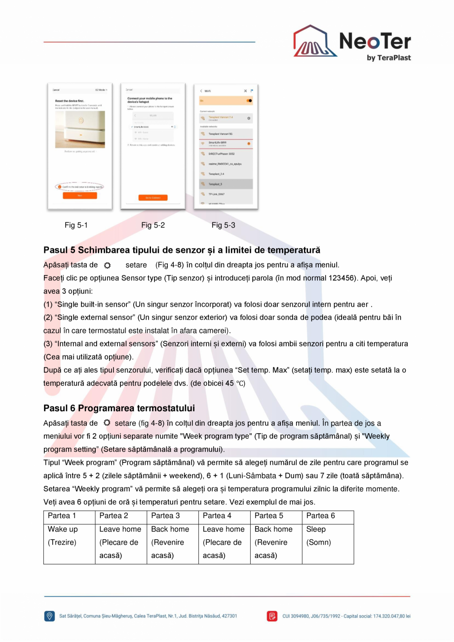 Pagina 9-Termostat SMART rotund cu touch si montaj in doza TeraPlast NEOTSR Fisa tehnica Romana din 6 cifre...