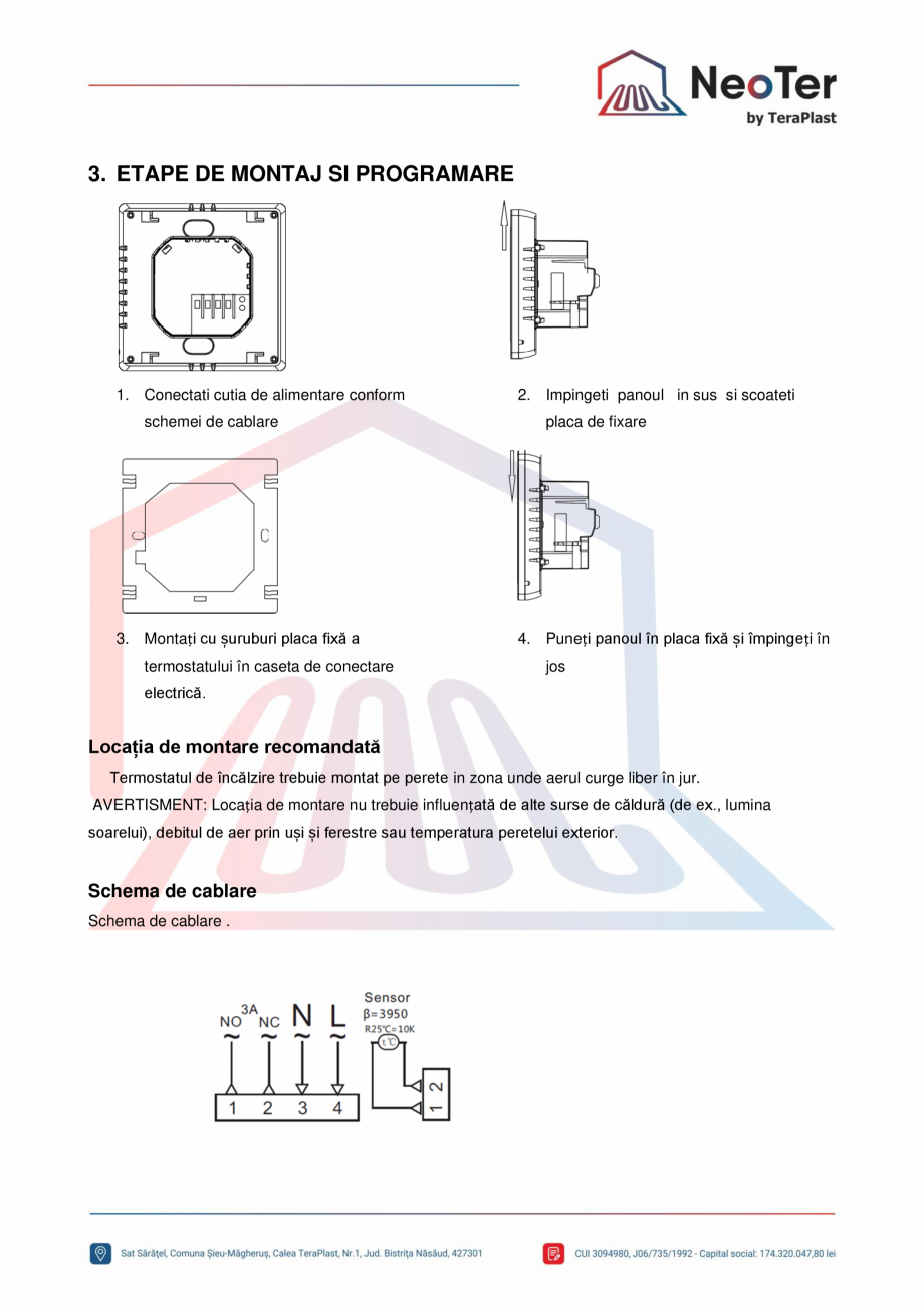 Pagina 2-Termostat SMART patrat cu touch si montaj in doza TeraPlast NEOTSP Fisa tehnica Romana  liber în...