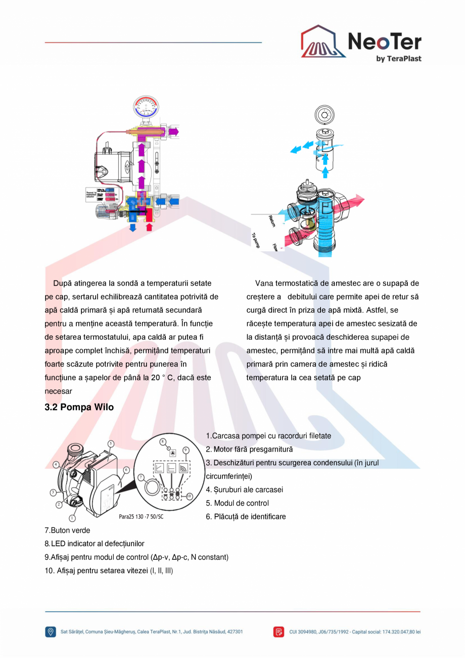 Pagina 5-Kit amestec 130 mm TeraPlast WILO Fisa tehnica Romana  încălzească.

mențină temperatura...