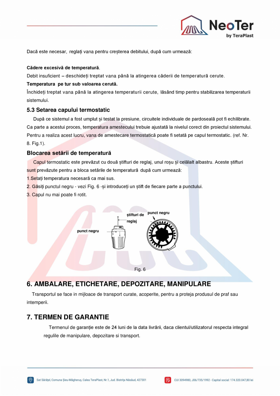 Pagina 11-Kit amestec 130 mm TeraPlast WILO Fisa tehnica Romana  a tuturor îmbinărilor pentru a se asigura ...