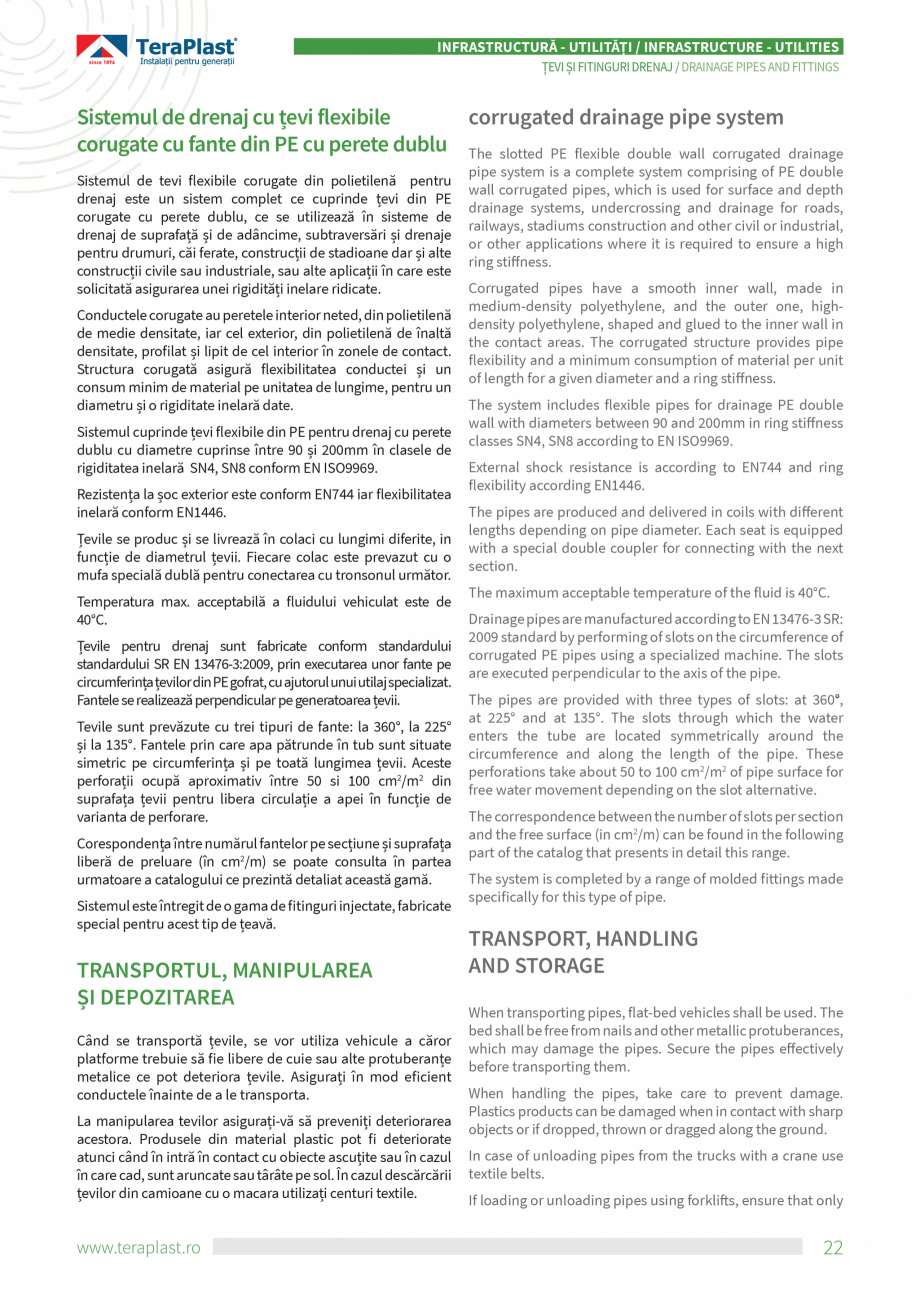 Pagina 22-Catalog tehnic - Drenaj  Catalog, brosura Romana, Engleza or, the TeraGlass windows and
doors...