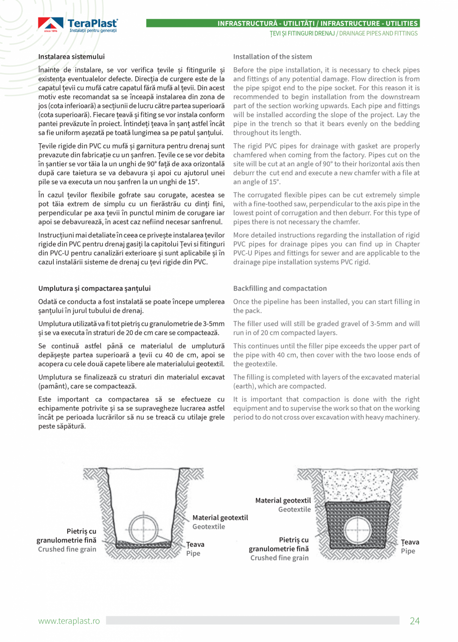 Pagina 24-Catalog tehnic - Drenaj  Catalog, brosura Romana, Engleza 
TeraPlast SA. Din aprilie 2019, linia de ...
