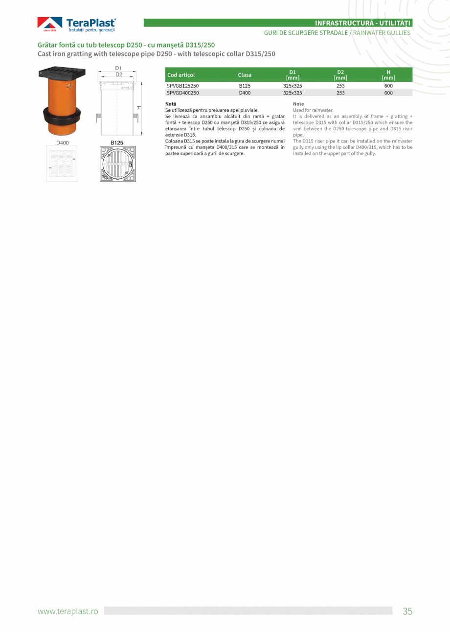 Pagina 35-Catalog tehnic - Drenaj  Catalog, brosura Romana, Engleza last este liderul pieței interne de...