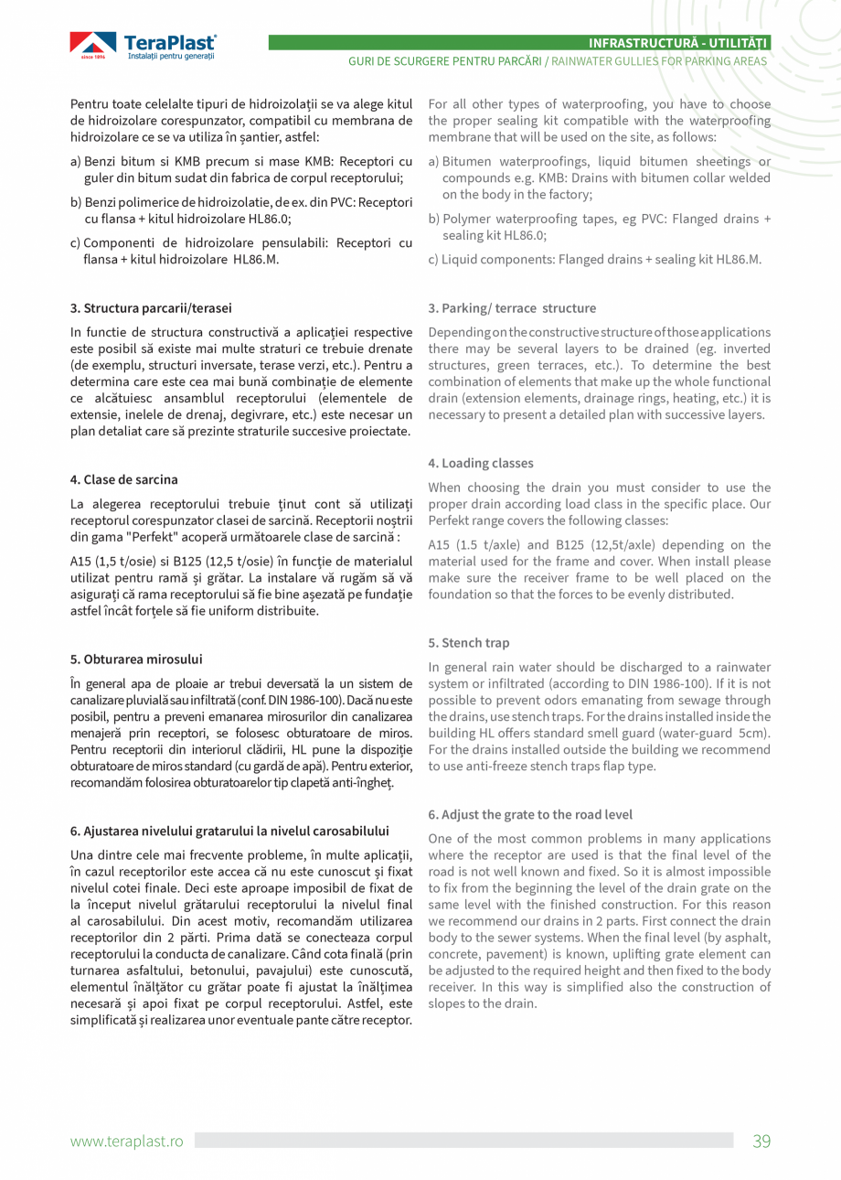 Pagina 39-Catalog tehnic - Drenaj  Catalog, brosura Romana, Engleza solutions systems,
providing its customers...
