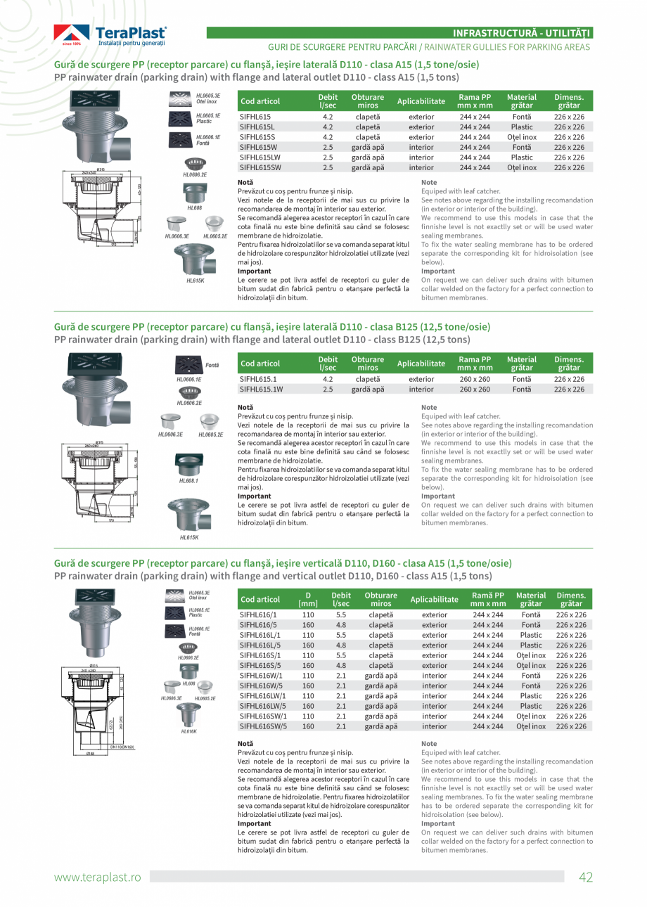 Pagina 42-Catalog tehnic - Drenaj  Catalog, brosura Romana, Engleza N4 and SN8. The pipes are produced in 6m...