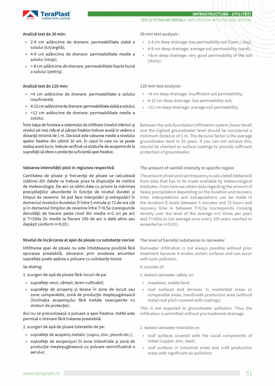 Pagina 51-Catalog tehnic - Drenaj  Catalog, brosura Romana, Engleza ție de
varianta de perforare....