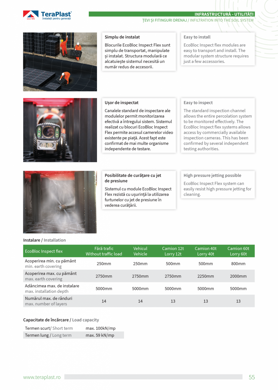 Pagina 55-Catalog tehnic - Drenaj  Catalog, brosura Romana, Engleza omandăm o atenție
deosebită la...