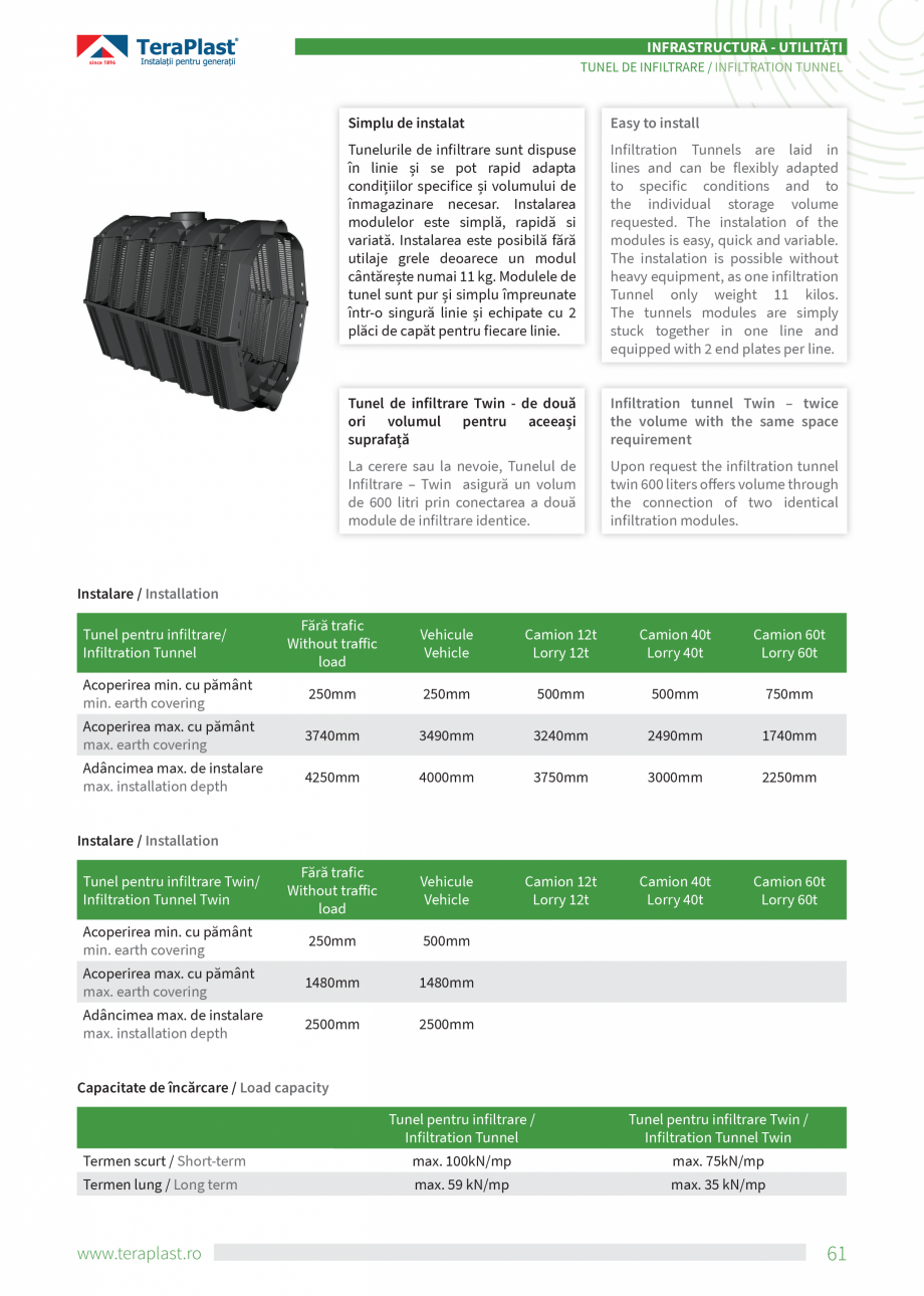 Pagina 61-Catalog tehnic - Drenaj  Catalog, brosura Romana, Engleza nstallation from the downstream
part of...