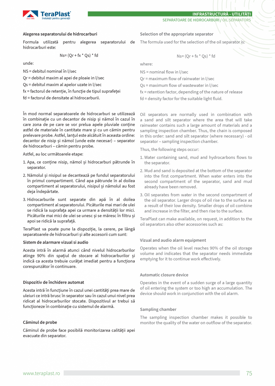 Pagina 75-Catalog tehnic - Drenaj  Catalog, brosura Romana, Engleza ter in successive loads of traffic load....