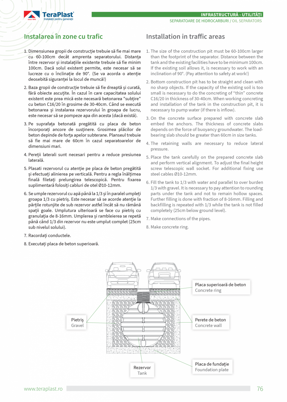 Pagina 76-Catalog tehnic - Drenaj  Catalog, brosura Romana, Engleza eral outlet D160 or 200mm

With water trap...