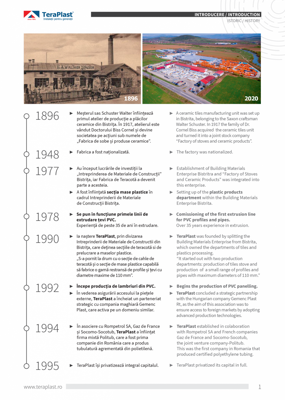 Pagina 1-Catalog tehnic - Interioare  Catalog, brosura Romana, Engleza INTRODUCERE / INTRODUCTION
ISTORIC /...