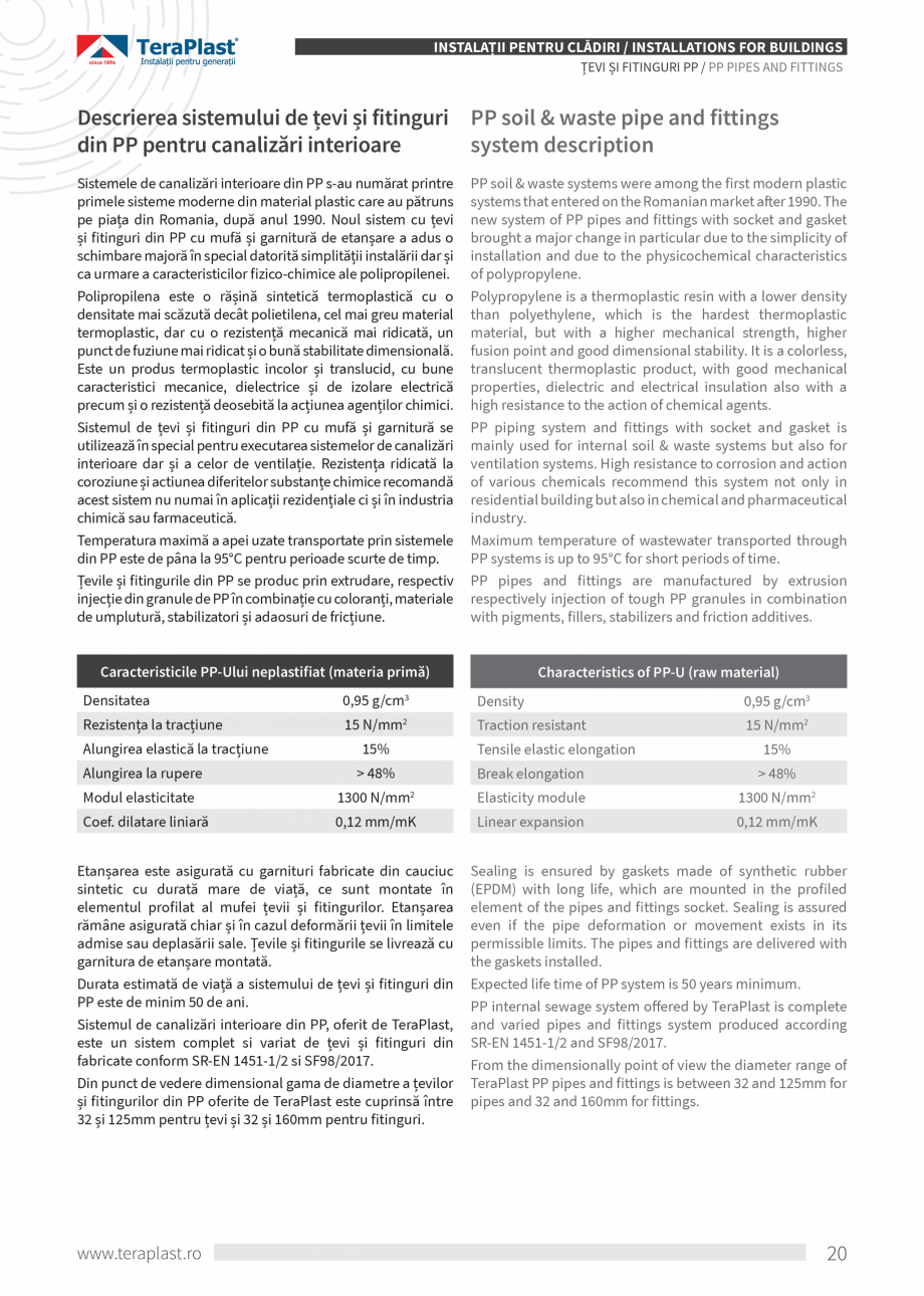 Pagina 20-Catalog tehnic - Interioare  Catalog, brosura Romana, Engleza y, TeraSteel’s products are present ...