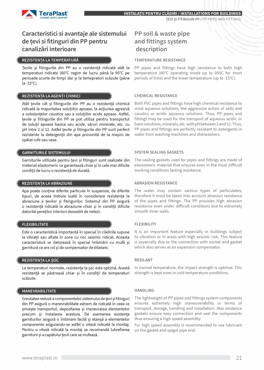 Pagina 21-Catalog tehnic - Interioare  Catalog, brosura Romana, Engleza  marii producători europeni a făcut ...