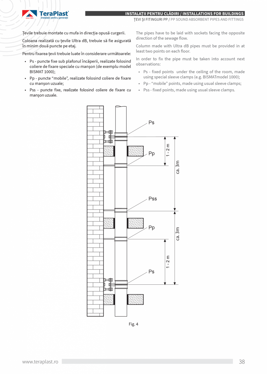 Pagina 38-Catalog tehnic - Interioare  Catalog, brosura Romana, Engleza luviale în exteriorul clădirii...
