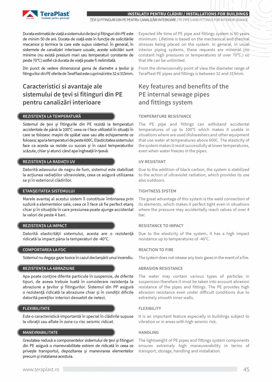 Pagina 45-Catalog tehnic - Interioare  Catalog, brosura Romana, Engleza s solutions. Thus, PP pipes and...