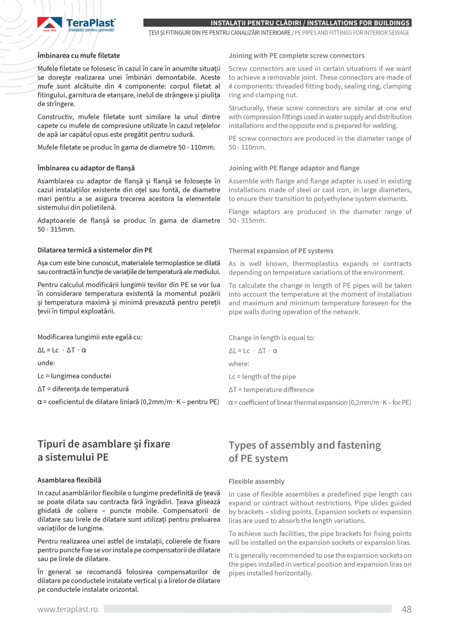 Pagina 48-Catalog tehnic - Interioare  Catalog, brosura Romana, Engleza ĂDIRI / INSTALLATIONS FOR BUILDINGS...