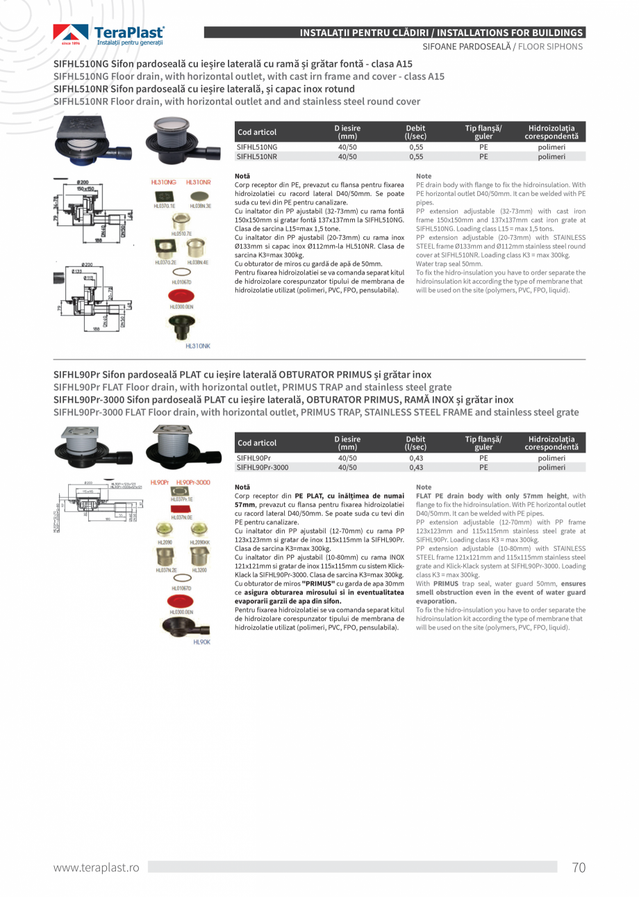 Pagina 70-Catalog tehnic - Interioare  Catalog, brosura Romana, Engleza n return valve
D
(mm)

Cod articol...