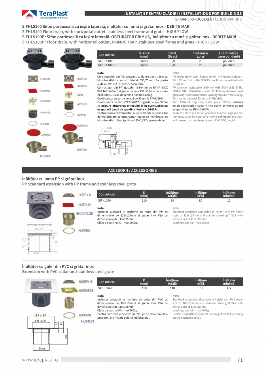 Pagina 71-Catalog tehnic - Interioare  Catalog, brosura Romana, Engleza 400
20/2400
20/2400

Cot tehnic PP cu ...