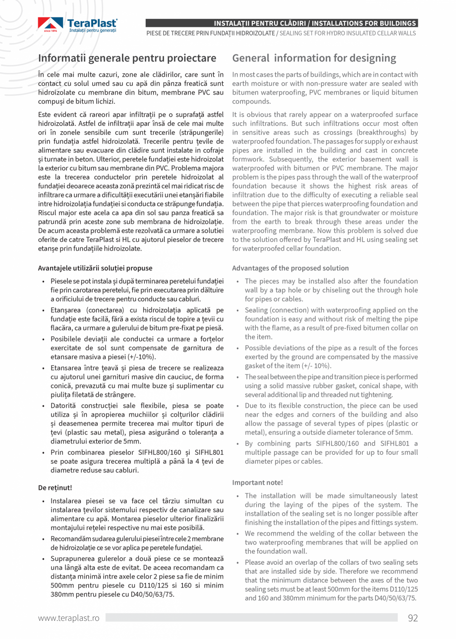 Pagina 92-Catalog tehnic - Interioare  Catalog, brosura Romana, Engleza  side of the pipe or fitting have to...