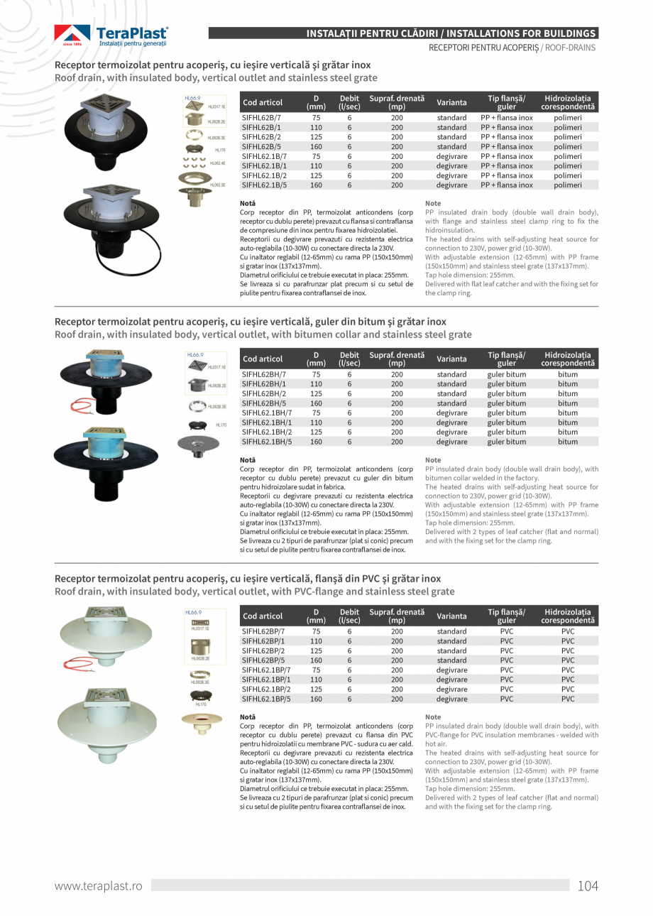 Pagina 104-Catalog tehnic - Interioare  Catalog, brosura Romana, Engleza is sewerage system contains pipes and ...