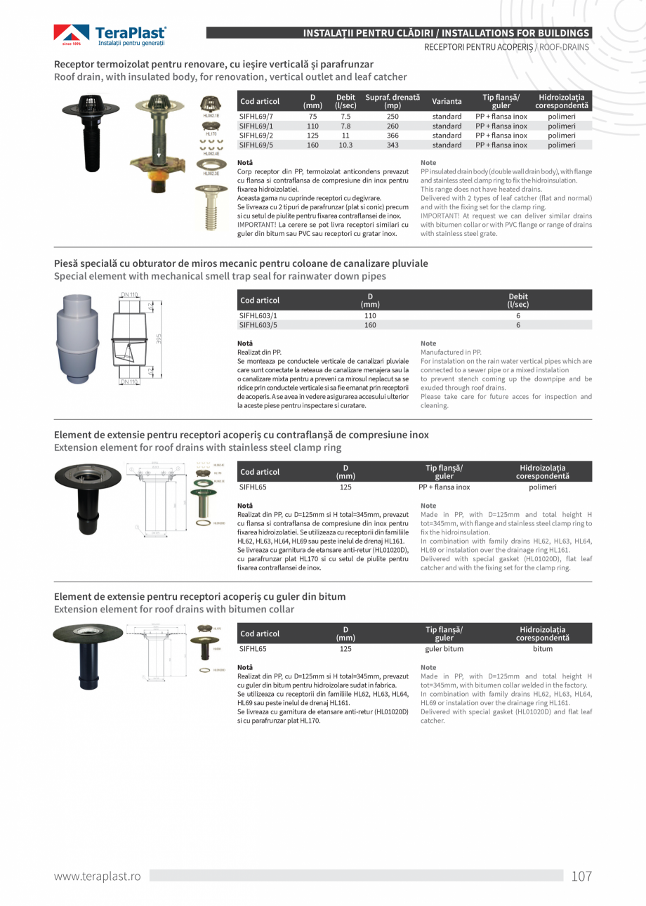 Pagina 107-Catalog tehnic - Interioare  Catalog, brosura Romana, Engleza rează ambalate în cutii de carton.

...