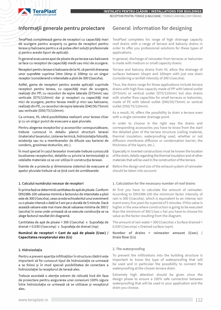 Pagina 112-Catalog tehnic - Interioare  Catalog, brosura Romana, Engleza  the pipes and fittings. The PE...