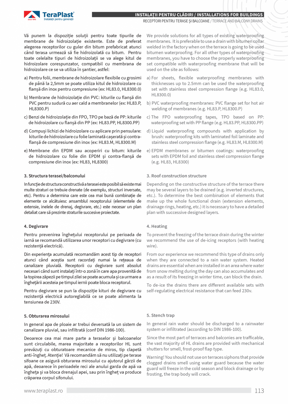 Pagina 113-Catalog tehnic - Interioare  Catalog, brosura Romana, Engleza TRANSPORTUL, MANIPULAREA
ŞI...