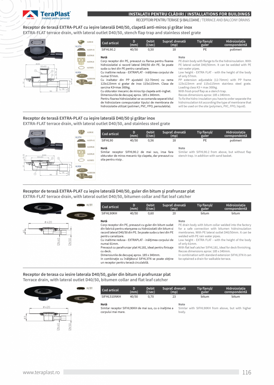 Pagina 116-Catalog tehnic - Interioare  Catalog, brosura Romana, Engleza ă cap la cap
•	 cu mufe de...