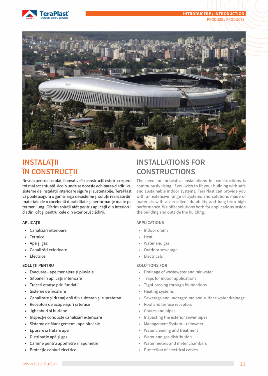 Pagina 11-Catalog tehnic - Exterioare   Catalog, brosura Romana, Engleza  is oriented towards diversifying its...