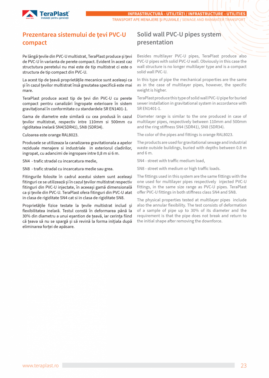 Pagina 23-Catalog tehnic - Exterioare   Catalog, brosura Romana, Engleza 

• Fațade și terase;

•...