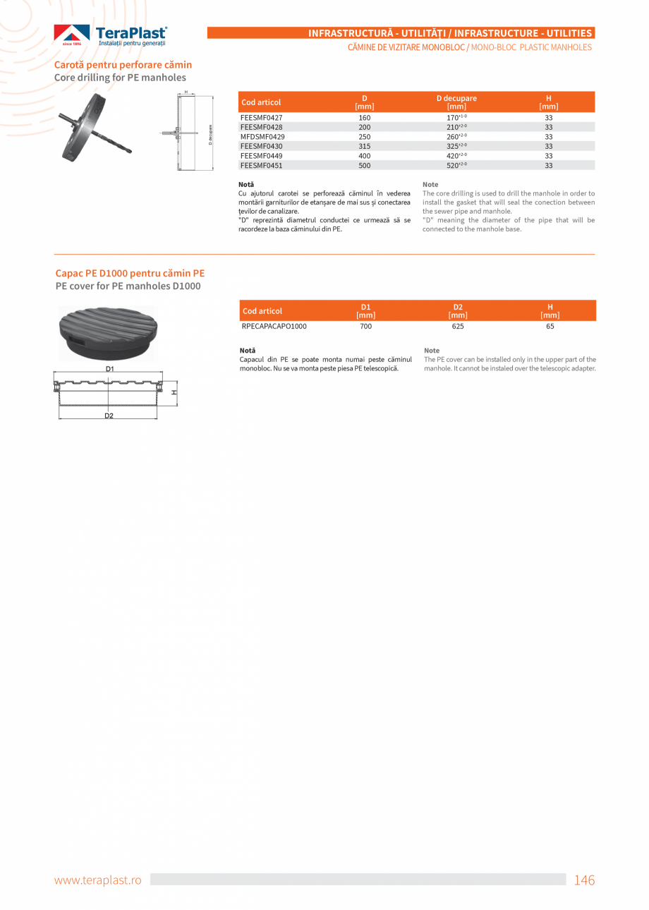 Pagina 146-Catalog tehnic - Exterioare   Catalog, brosura Romana, Engleza  of these range of pipes are provided...