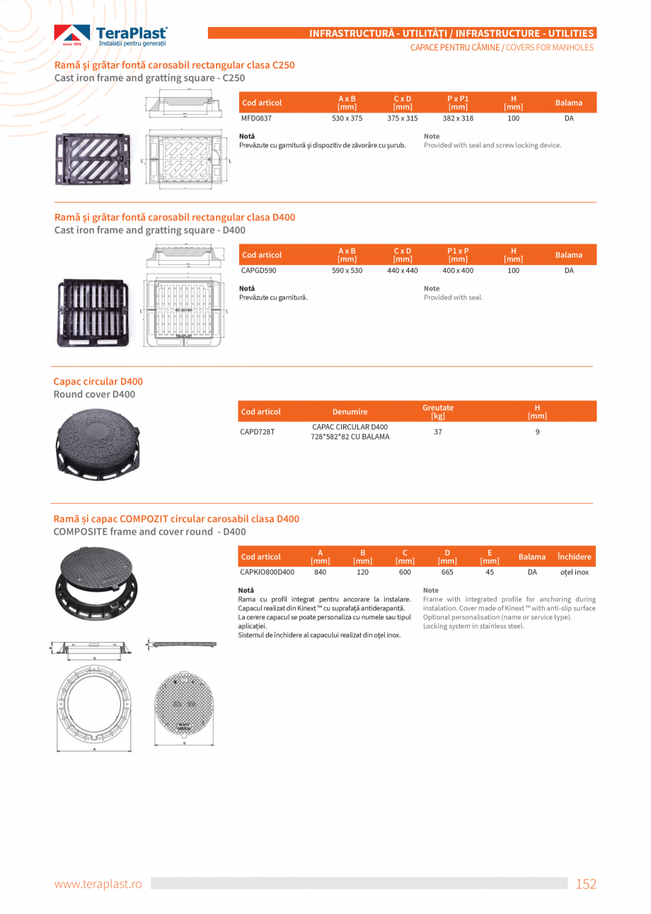 Pagina 152-Catalog tehnic - Exterioare   Catalog, brosura Romana, Engleza are (să cuprindă
minim 2 profile...