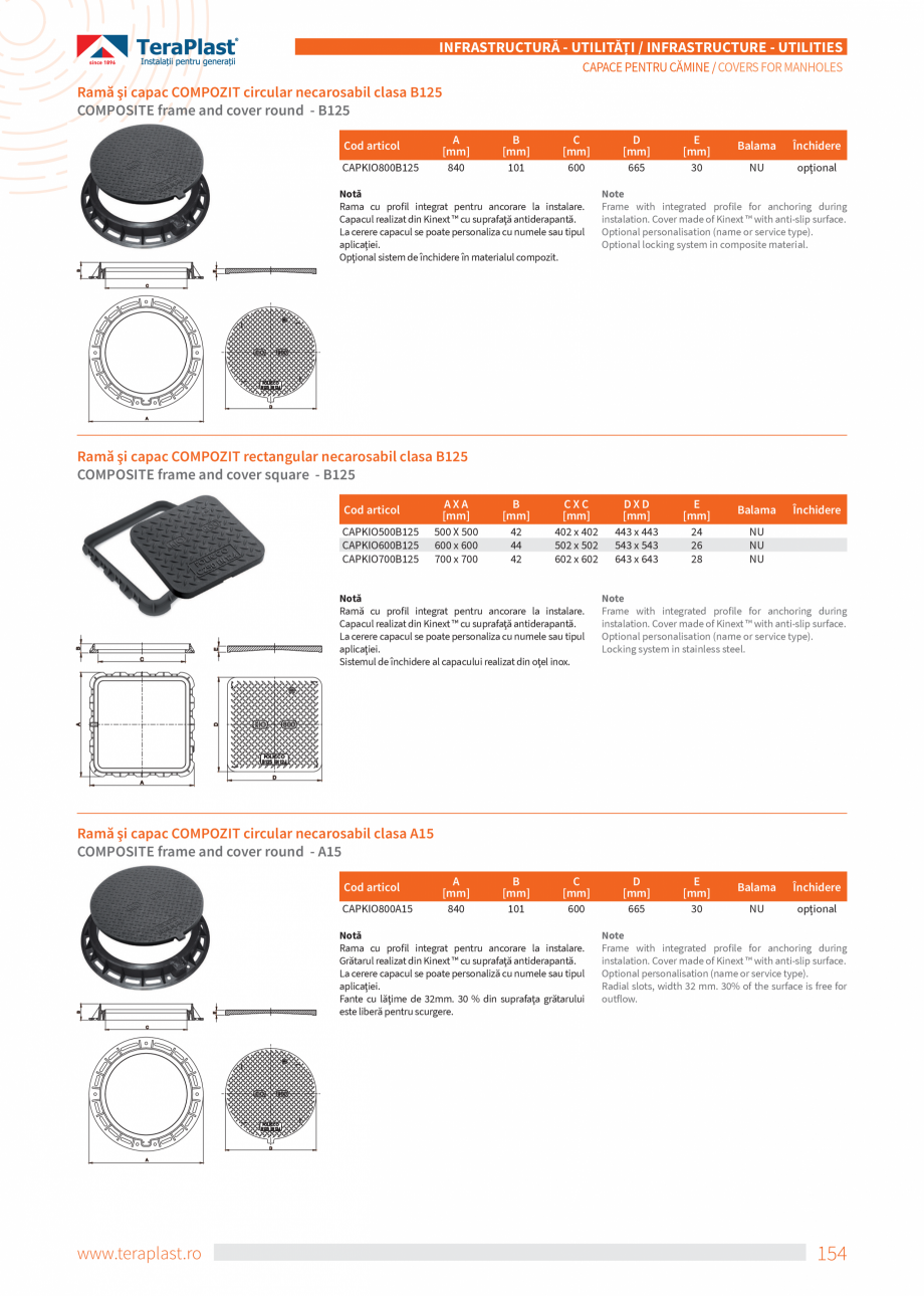 Pagina 154-Catalog tehnic - Exterioare   Catalog, brosura Romana, Engleza referable in shaded areas, away
from ...