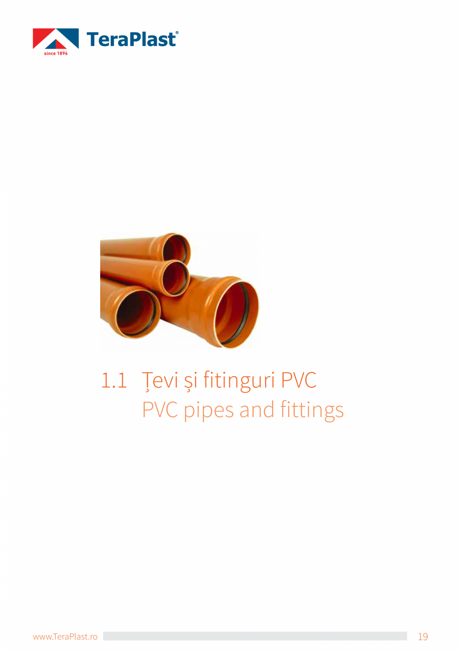Pagina 1-Tevi si fitinguri PVC TeraPlast Multistrat, Compact Specificații tehnice Romana, Engleza 1.1 Ț
...