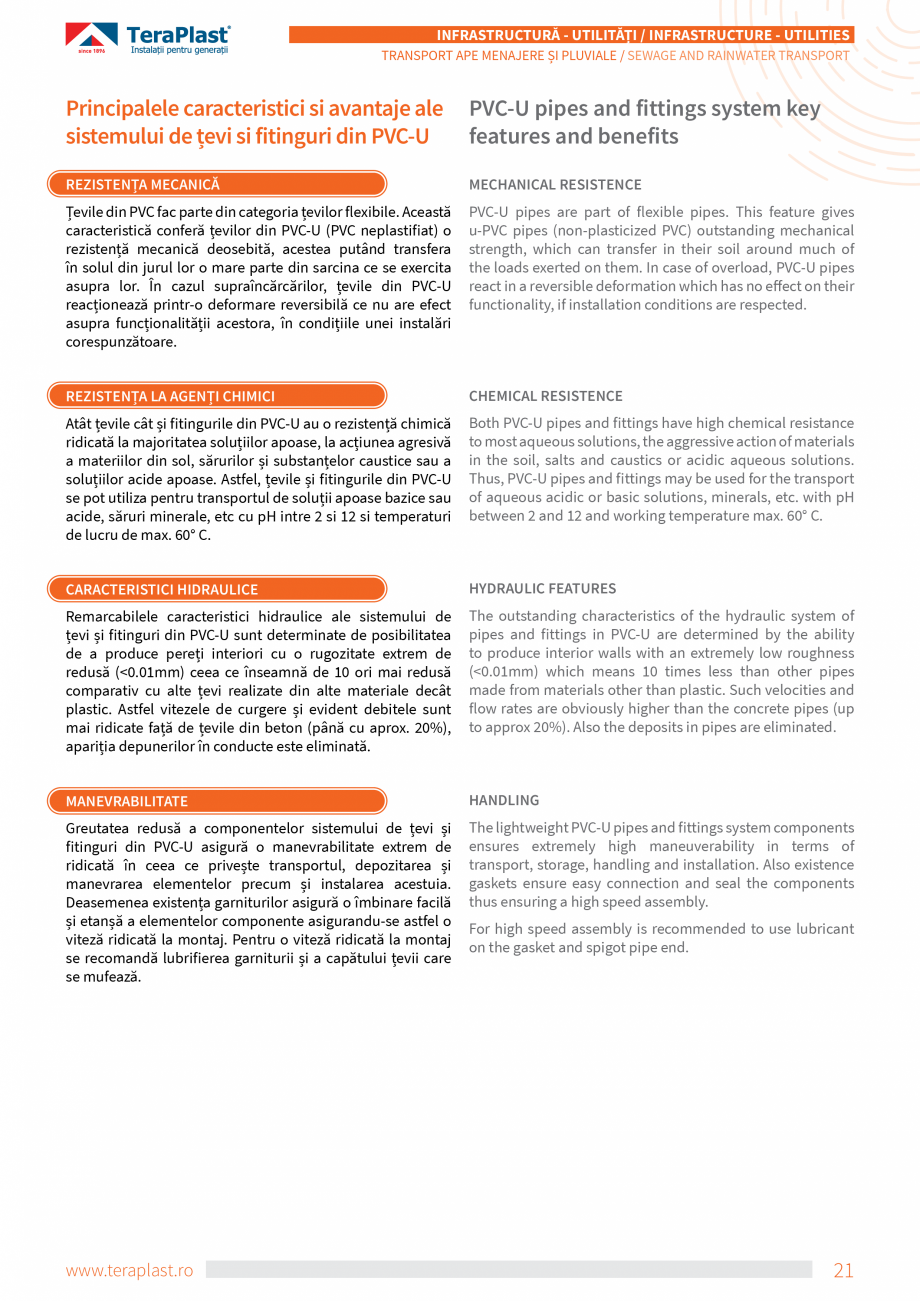 Pagina 3-Tevi si fitinguri PVC TeraPlast Multistrat, Compact Specificații tehnice Romana, Engleza eriods of ...