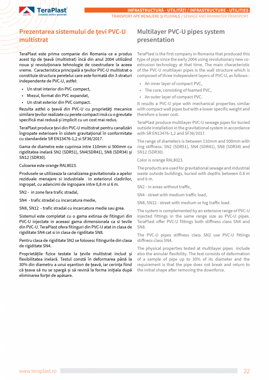 Pagina 4-Tevi si fitinguri PVC TeraPlast Multistrat, Compact Specificații tehnice Romana, Engleza ată de...