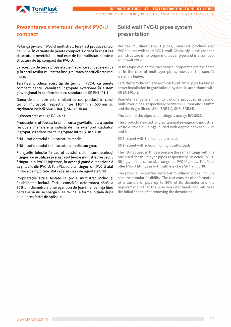 Pagina 5-Tevi si fitinguri PVC TeraPlast Multistrat, Compact Specificații tehnice Romana, Engleza ...