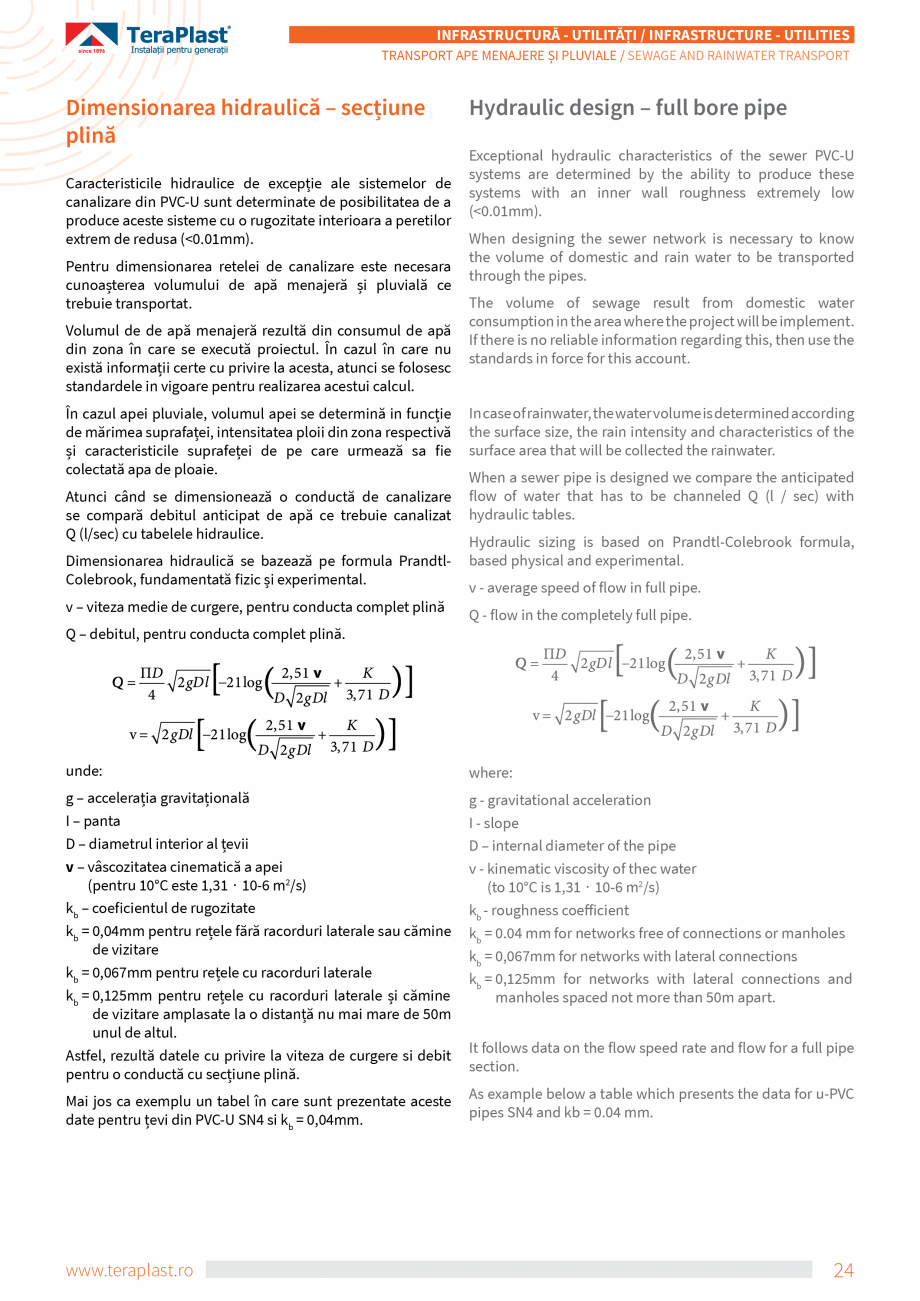 Pagina 6-Tevi si fitinguri PVC TeraPlast Multistrat, Compact Specificații tehnice Romana, Engleza C pipes...