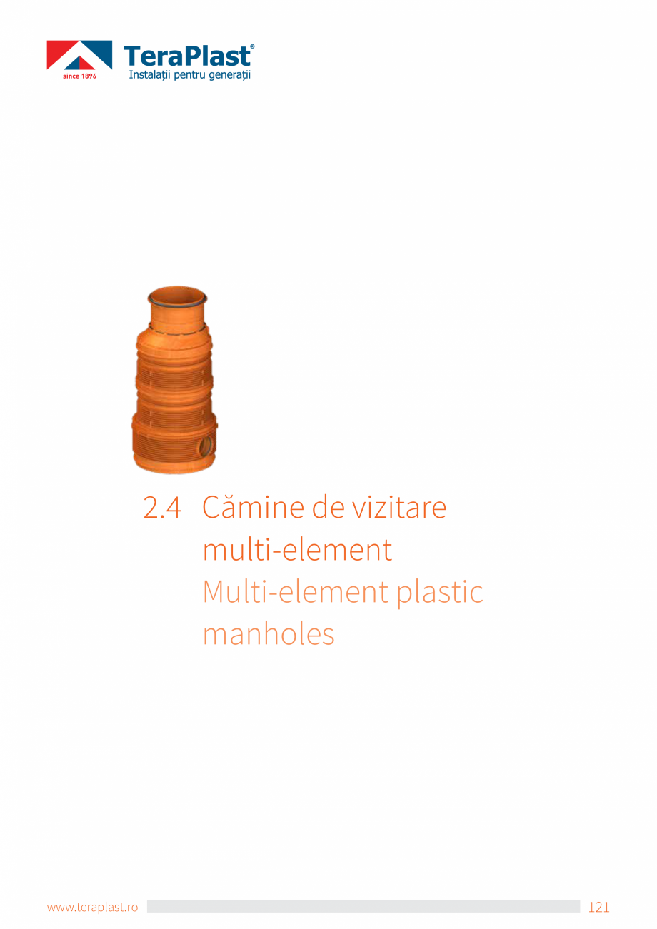Pagina 1-Camine de vizitare din material plastic multi-element TeraPlast Catalog, brosura Romana, Engleza 2.4...