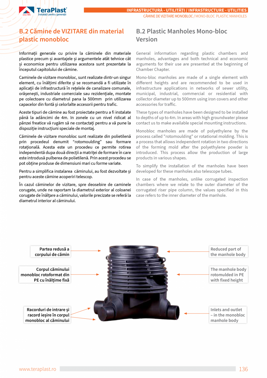 Pagina 2-Camine de vizitare din material plastic monobloc  TeraPlast Catalog, brosura Romana, Engleza na la...