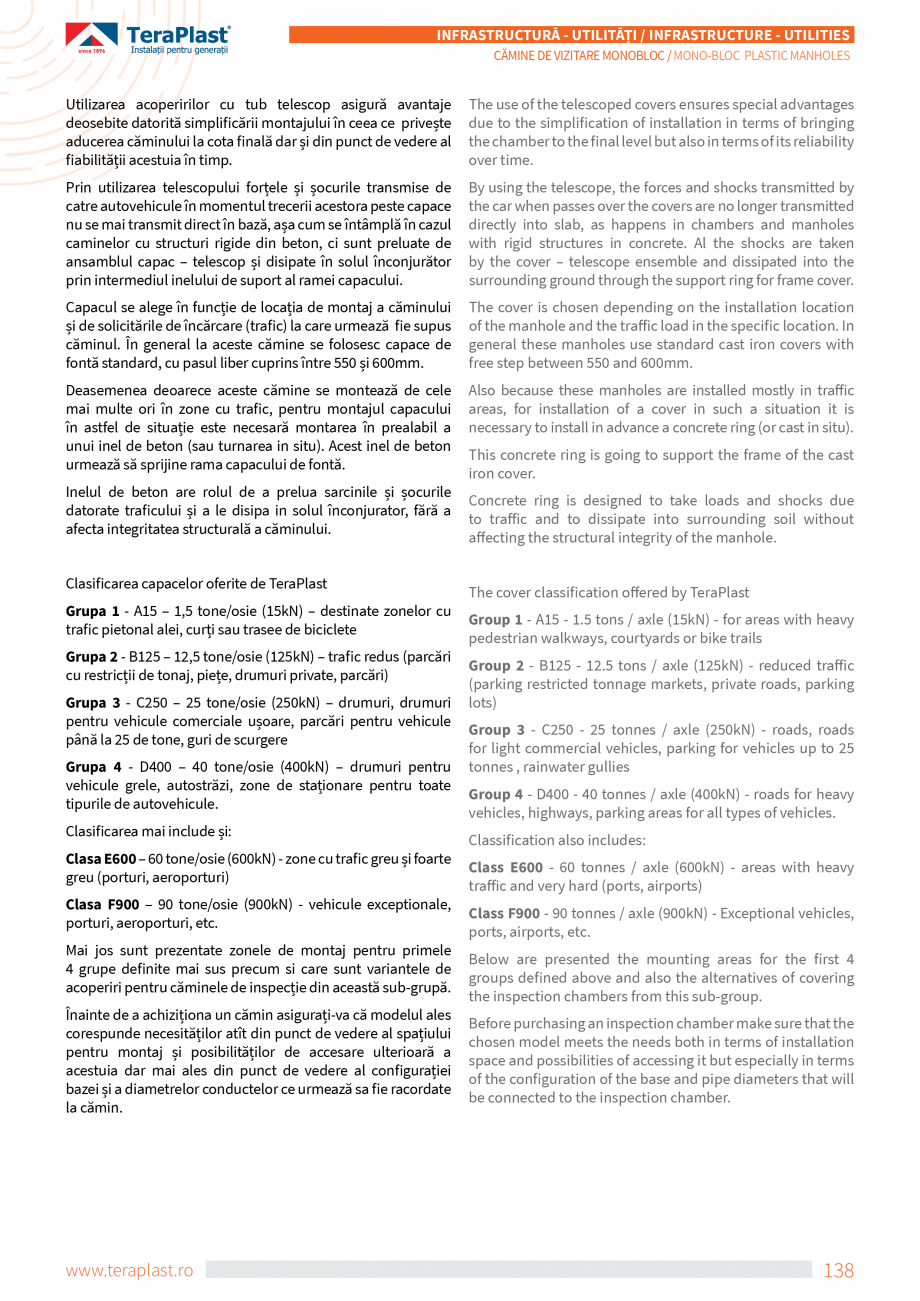 Pagina 4 - Camine de vizitare din material plastic monobloc  TeraPlast Catalog, brosura Romana,...