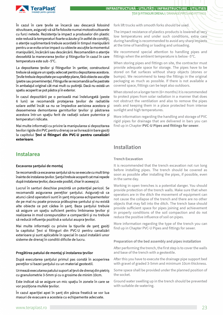 Pagina 5-Tevi din PE si PVC pentru drenaj  TeraPlast Specificații tehnice Romana, Engleza ncarcare, etc. Pe...