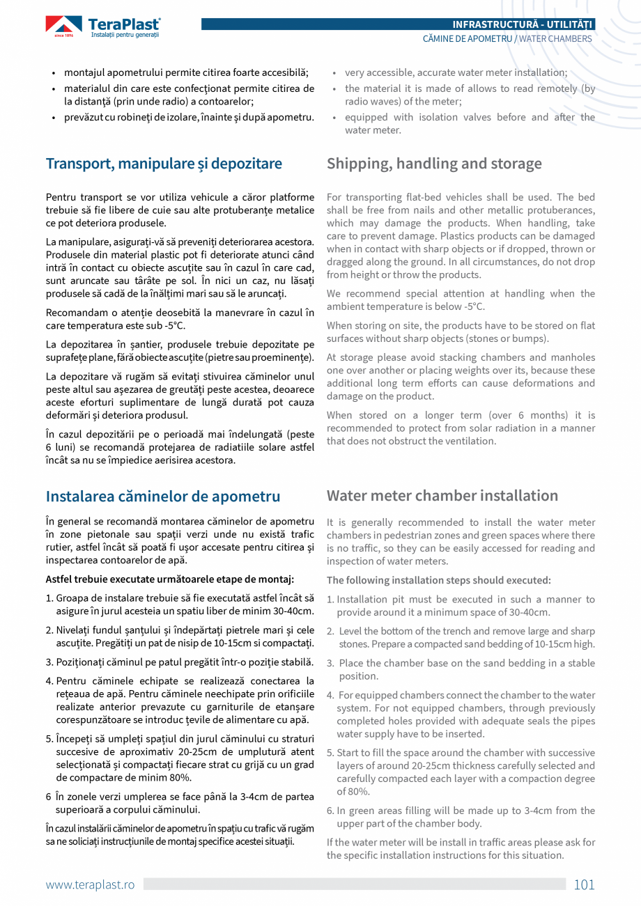 Pagina 3-Camine de apometru pentru retele de apa TeraPlast Catalog, brosura Romana, Engleza n două elemente ...
