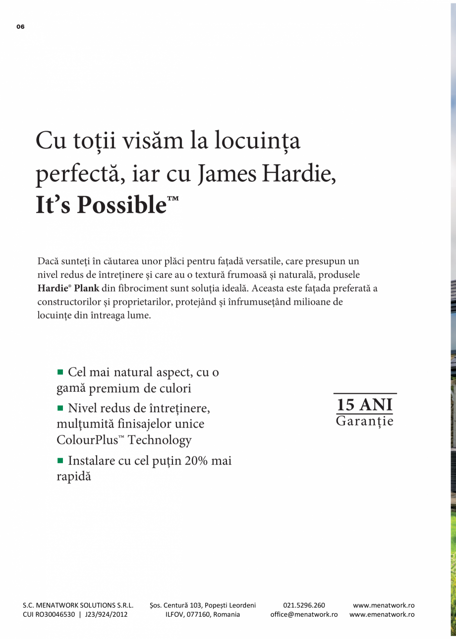 Pagina 6-Fațade ventilate tip siding-lambriu din fibrociment - James Hardie Plank James Hardie Catalog,...