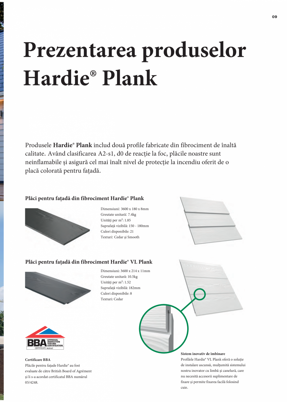 Pagina 9-Fațade ventilate tip siding-lambriu din fibrociment - James Hardie Plank James Hardie Catalog,...